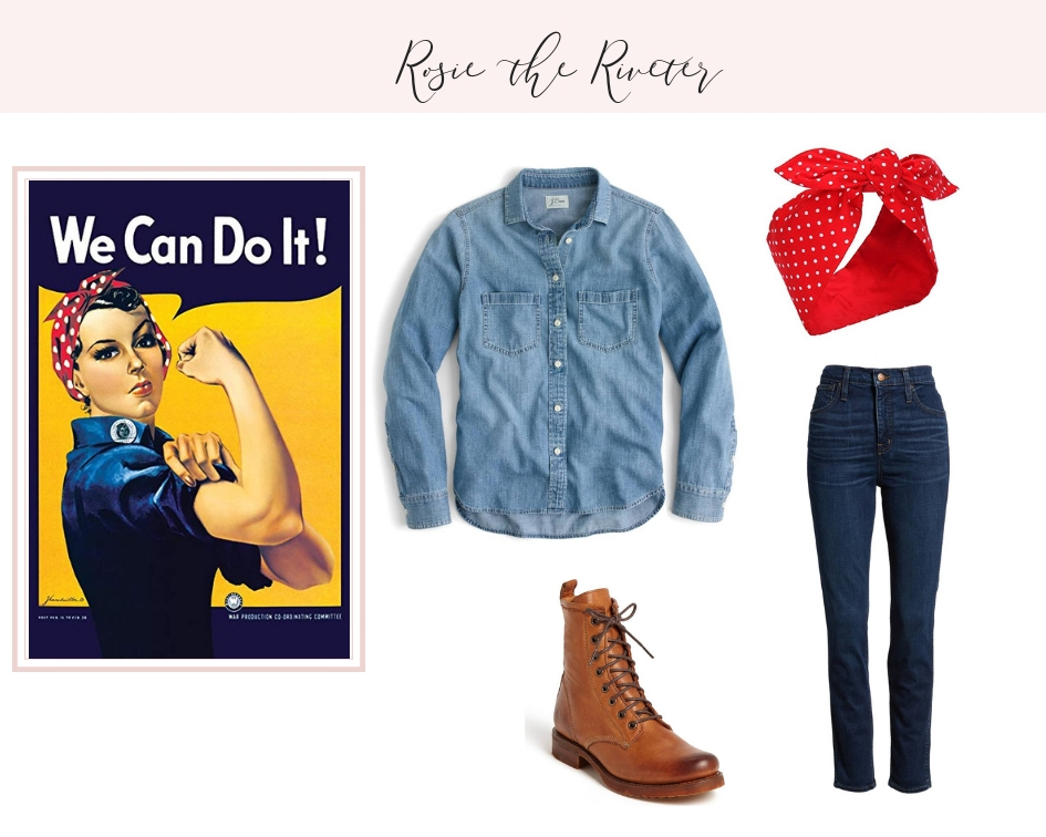 rosie the riveter diy halloween costume idea