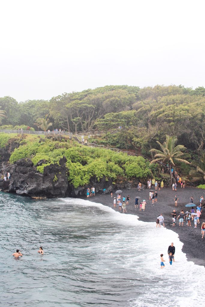 black sand beach maui